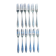 12 silver-plated metal condiment forks for shellfish by Christofle, Albi model.