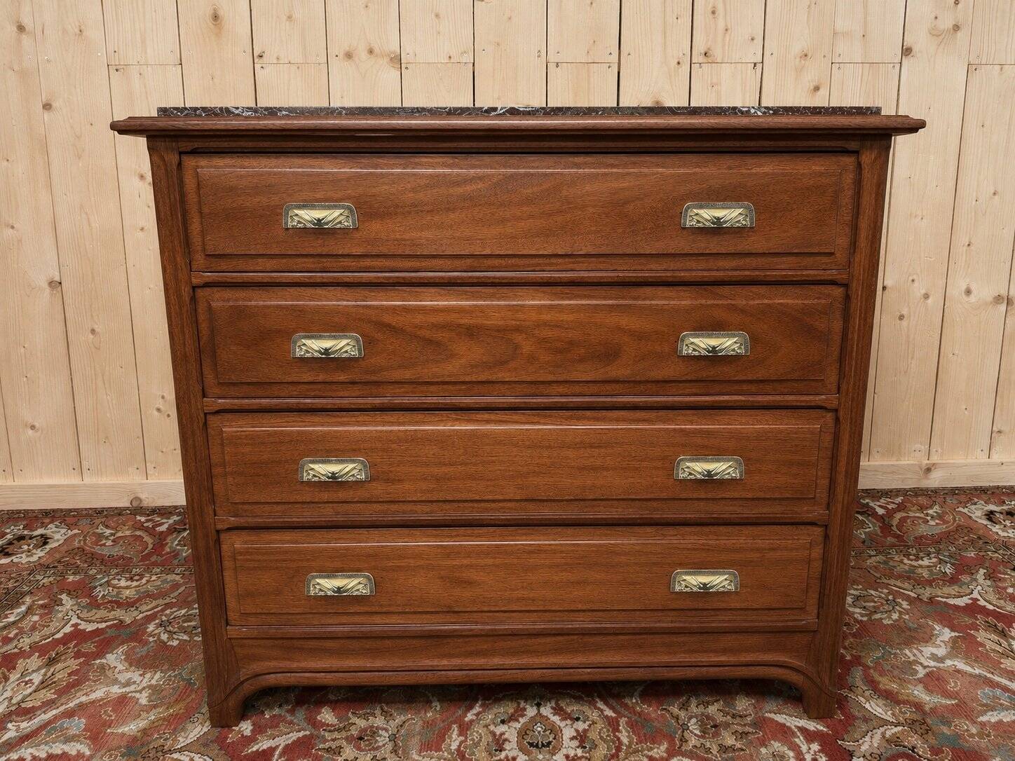 Art Nouveau Commode – Mahogany & Marble – Circa 1900-1910