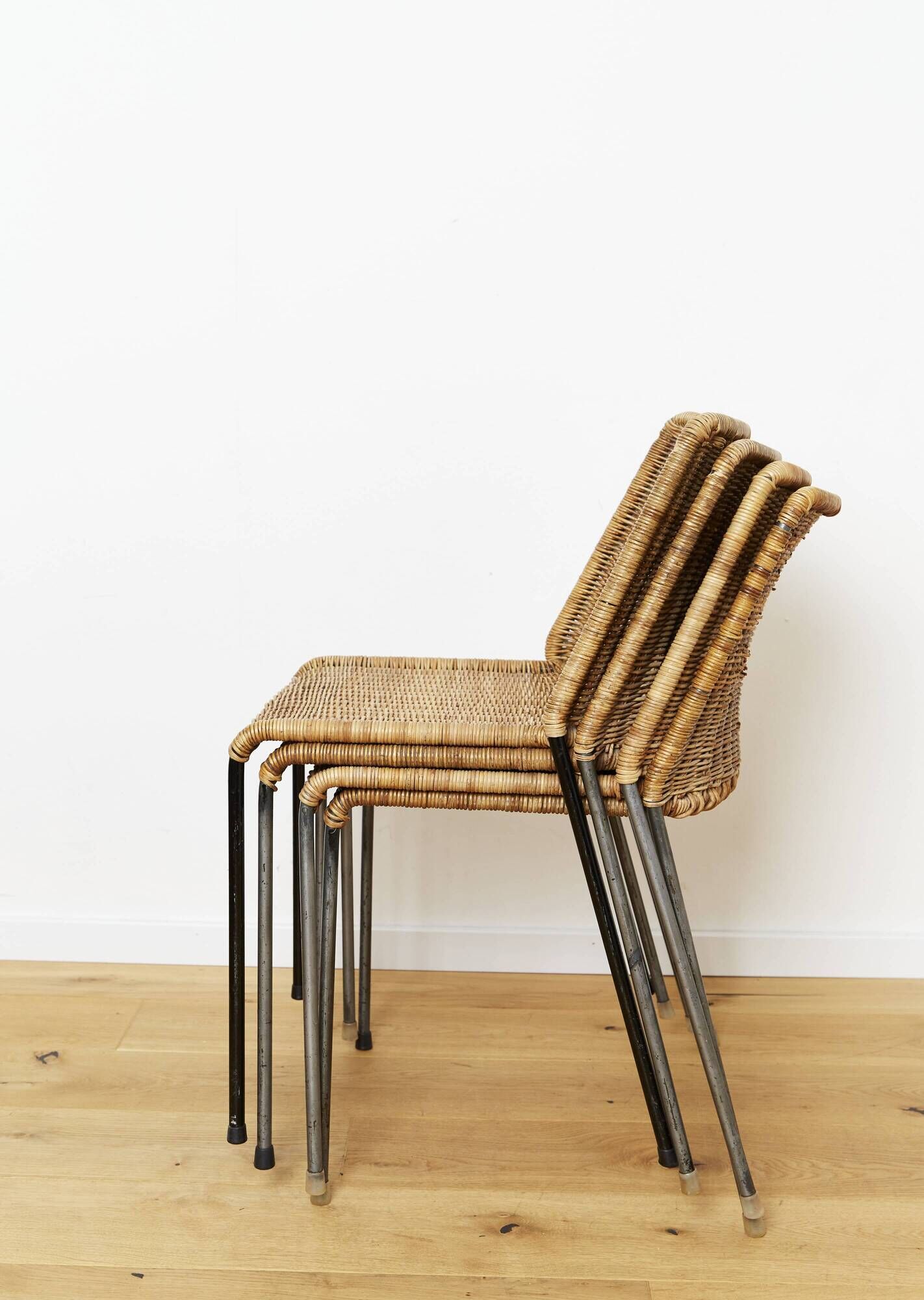 Herbert Hirche 'Santa Lucia' Wicker Chair for Wilde & Spieth | Set of Four