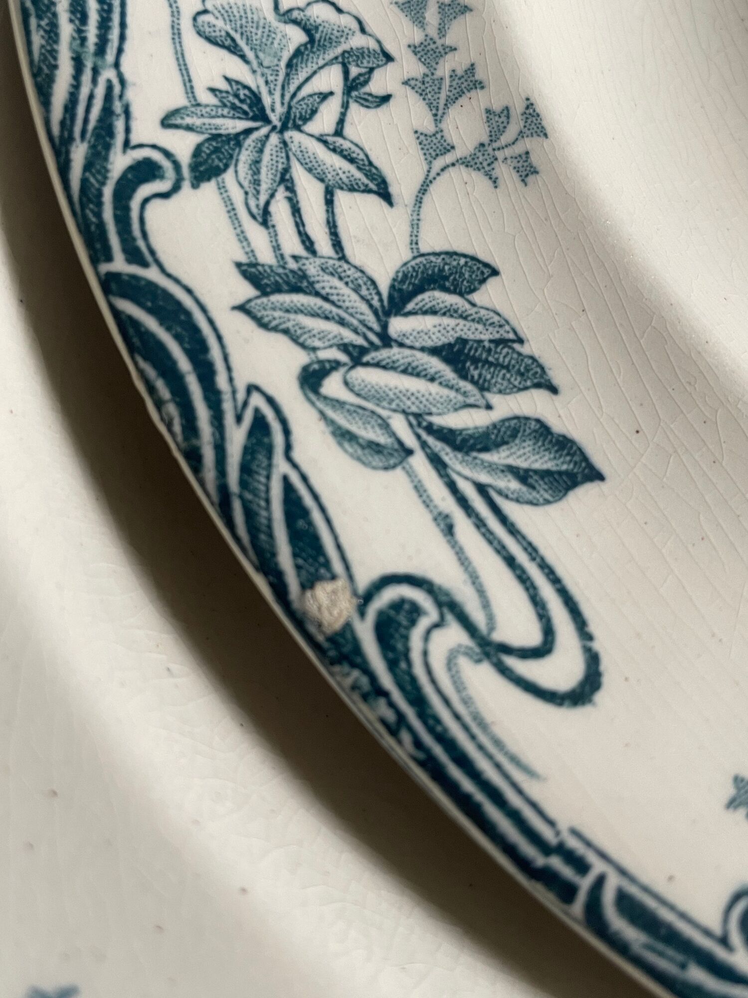 Set of 5 hollow plates Longwy art nouveau
