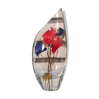 Oskar Koller's vintage diagonal col vase for Goebel - 80s