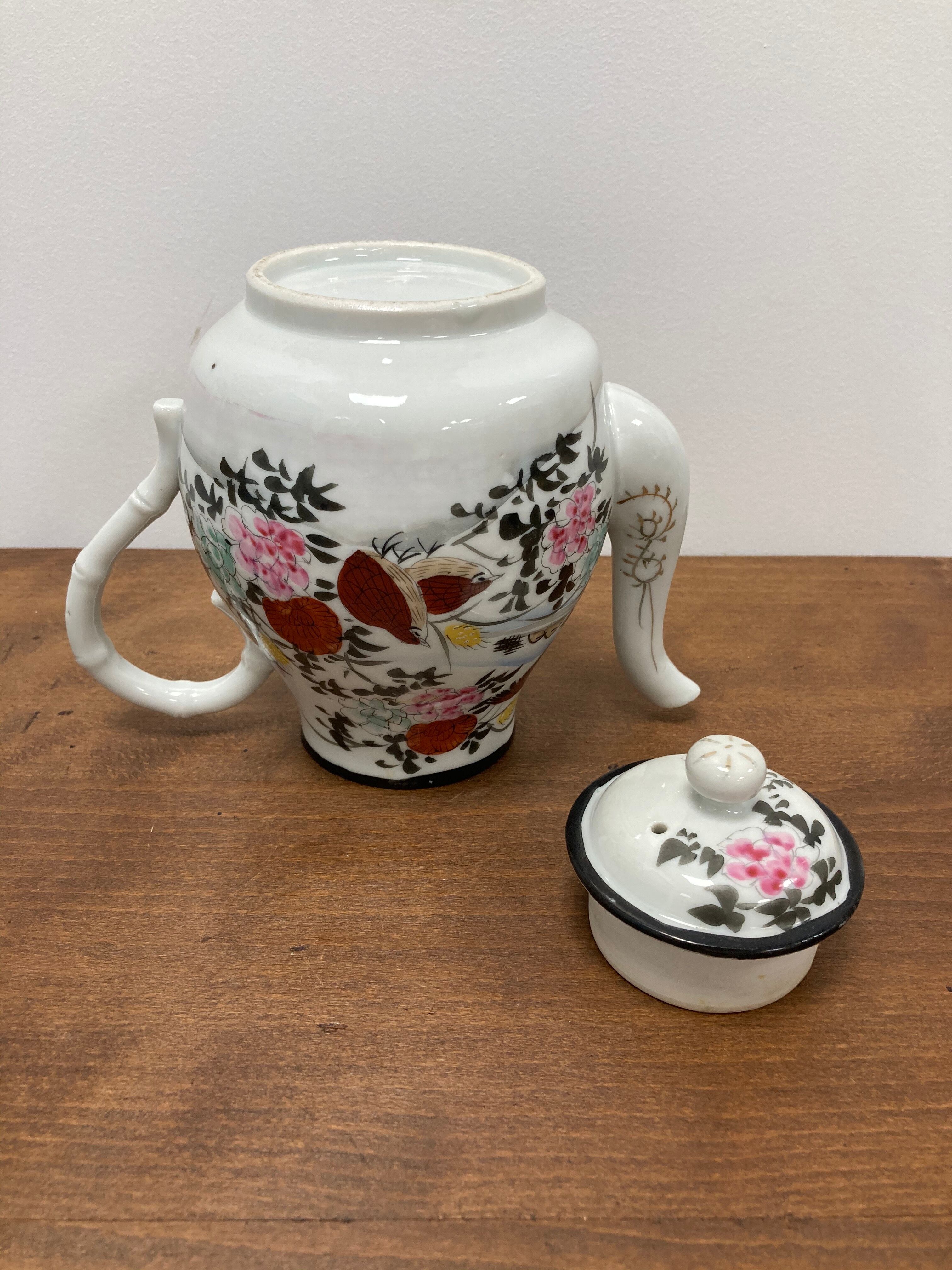 Hand-painted porcelain teapot