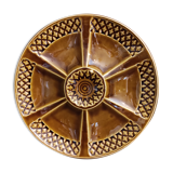 Art Deco French majolica oyster plate from Sarreguemines
