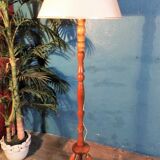 Triplet turned wood floor lamp 1950s