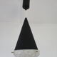Conical suspension in metal and frosted glass design 60s - 70s