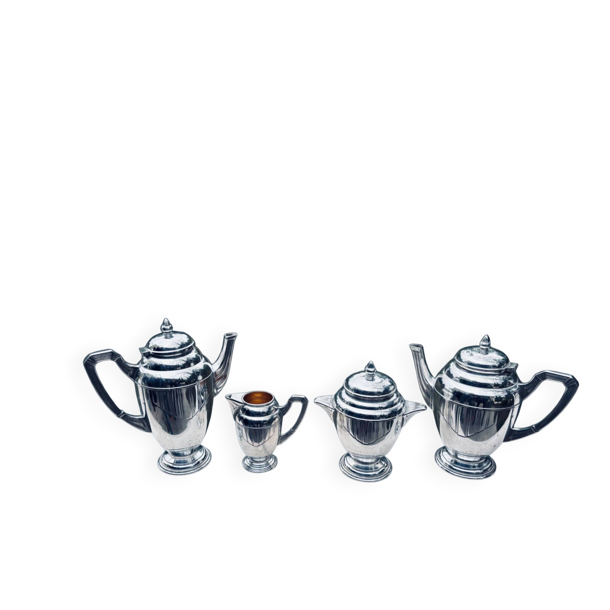 Art Deco Tea/Coffee Service Rodolphe Reysec (Silver Plated Metal)