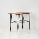 Vintage Scandinavian nightstand in wood and metal