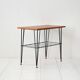 Table de chevet, d'appoint scandinave vintage en bois et métal