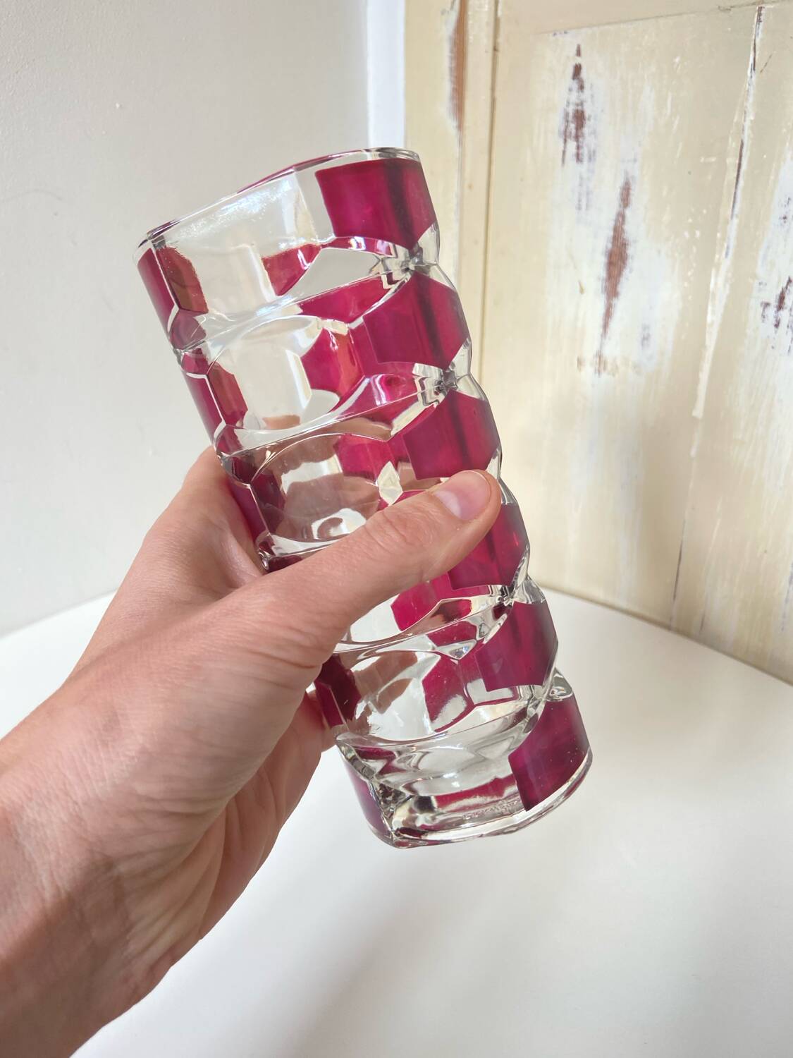 Vase en Verre Moulé Pressé - Modèle Windsor par Luminarc, Années 70
