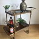 Service bar with vintage wheels in formica and brass 60s