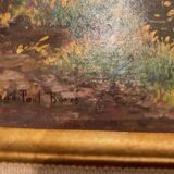 Oil painting on canvas kerfeuille marais de briere signed jean paul barre