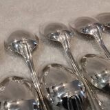 12 silver plated dessert spoons, Argental art deco goldsmith