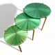 Straw marquetry nesting tables