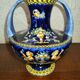 Vase with 2 polychrome handles in Gien earthenware France with Renaissance decoration 1938