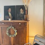 Duo portraits of a young couple painting on oil