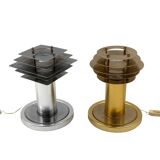 Space age set of 2 table lamps, Italy 1970s