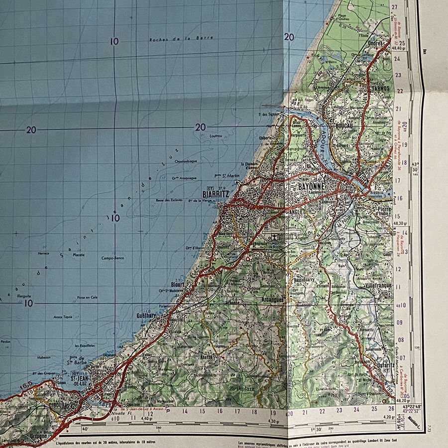 Map of Bayonne - Biarritz - Saint Jean de Luz 1973