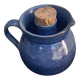 Pitcher, carafe, refreshing jug, ice cube jug, in blue glazed stoneware