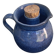 Pitcher, carafe, refreshing jug, ice cube jug, in blue glazed stoneware