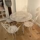 Ensemble table de jardin et 4 chaises en fer forgé