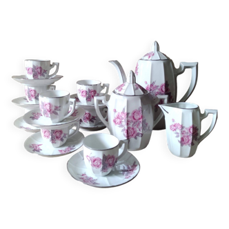 Art Deco coffee service Limoges porcelain Massé et Surget