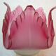 Art Deco Nouveau lamp tulip, pink glass flower, 5 ribbed petals raised