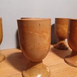 Set of 6 sandstone foot glasses