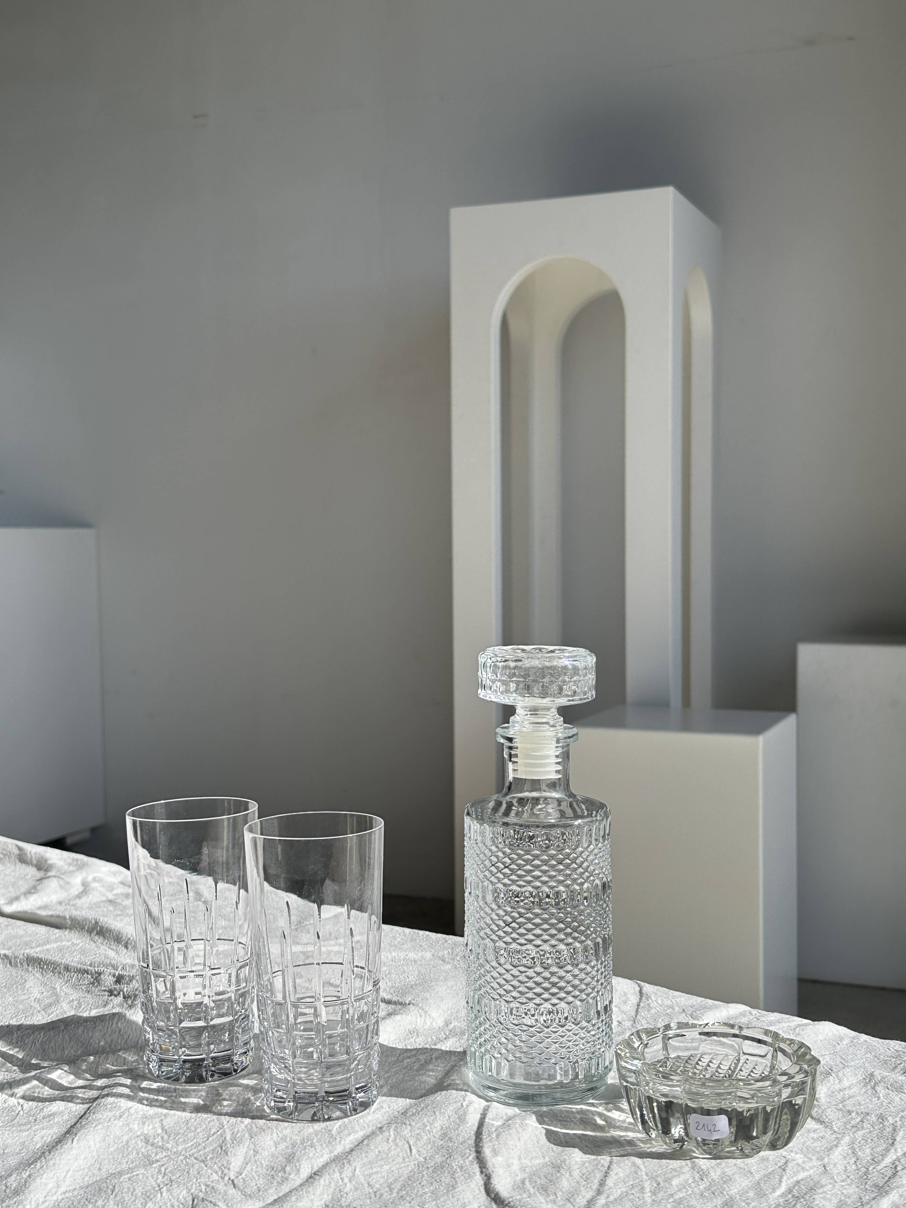 Small glass ashtray in the shape of a flower France Reims Brand MO