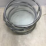 Round coffee table 3 vintage trays