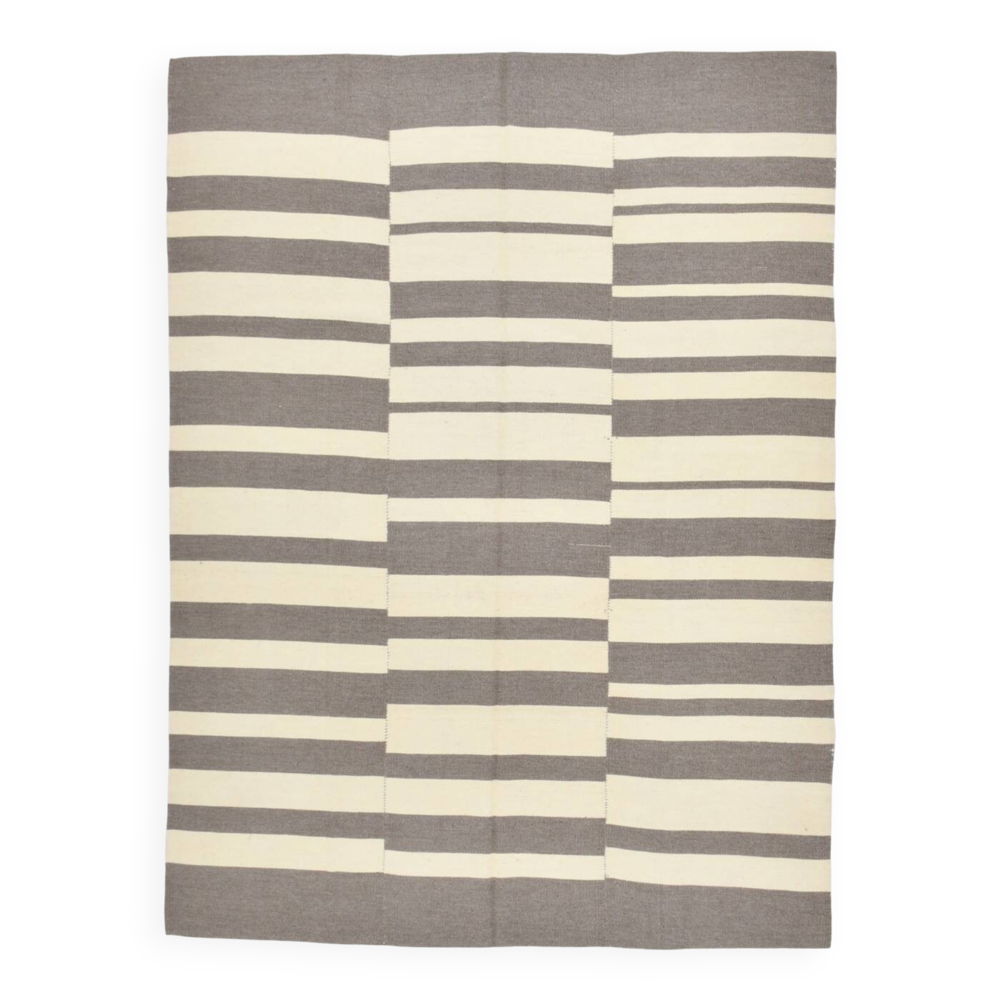 7x9 Kilim Grey & Beige Flatweave Vintage Kilim Rug,Area Kilim Rug,204x27 cm
