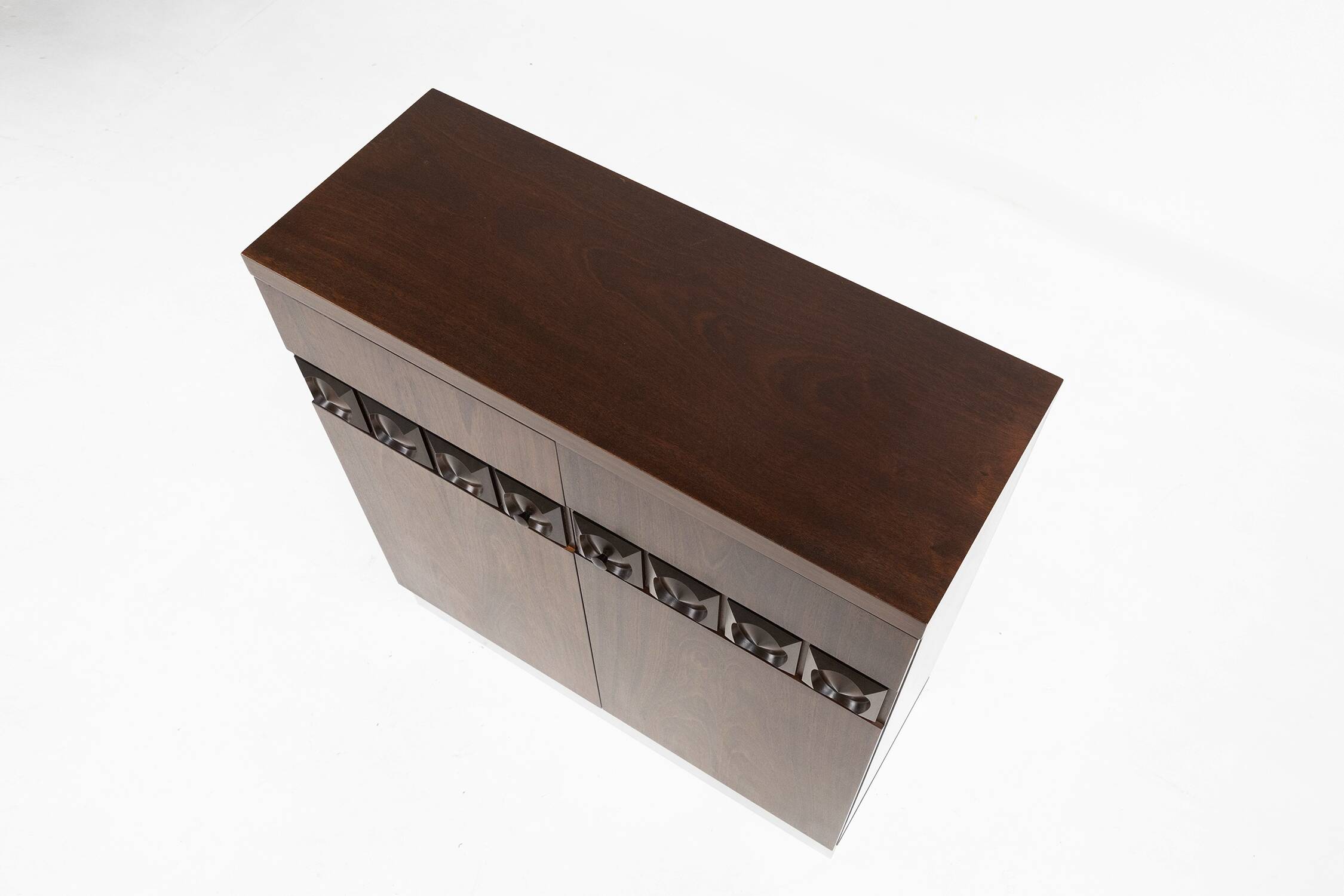 Brutalist geometrical seventies bar cabinet or high-board, Belgium