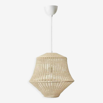 Suspension en cordage beige