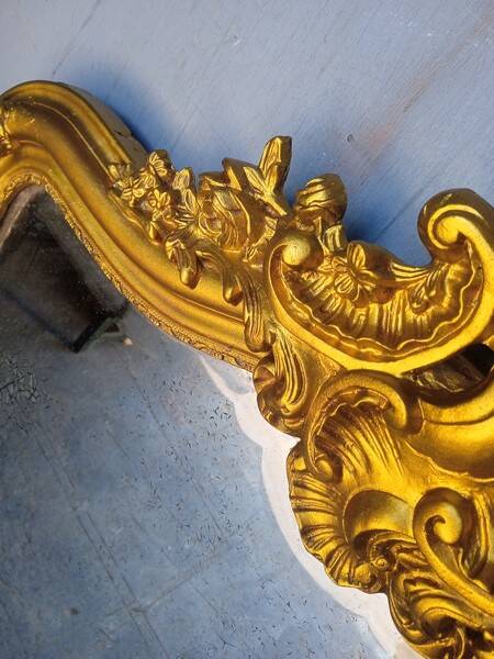 Miroir Louis XV bois doré ep XIX em - 144 cm