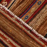 Red & Brown Pinstriped Style Vintage Kilim Rug, 142x182Cm