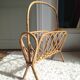 Rattan vintage magazine rack