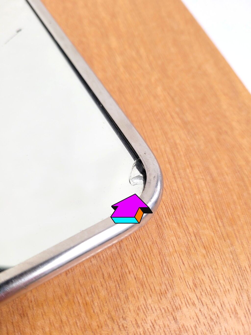 Vintage black triptych barber mirror