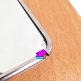 Vintage black triptych barber mirror