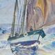 Oil on panel "sailboats"