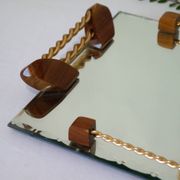 Art Deco cut glass mirror plateau