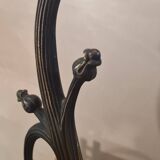 Art nouveau style bronze lamp and its marbled glass paste basin 48x30