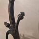Art nouveau style bronze lamp and its marbled glass paste basin 48x30