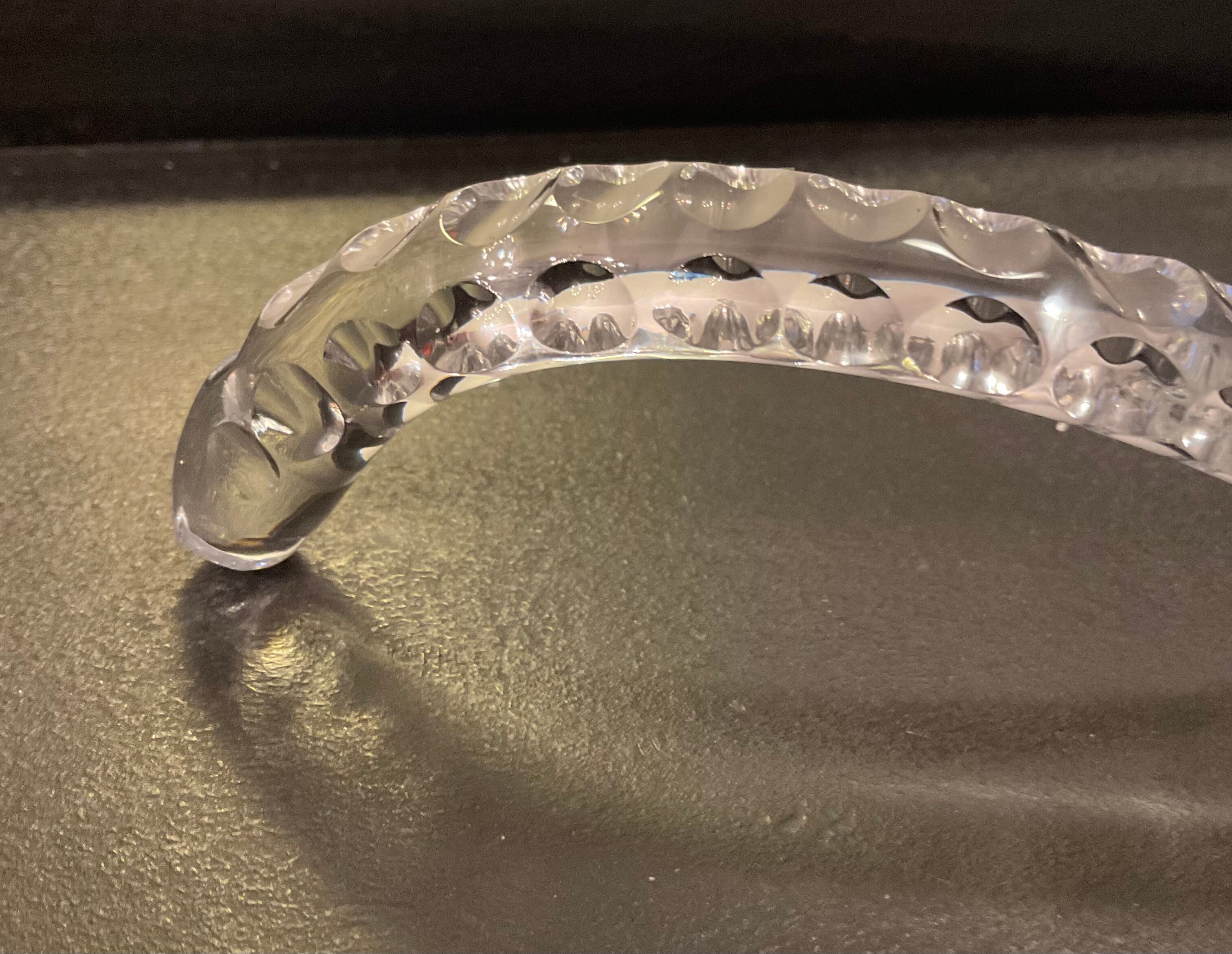 Vintage pipe ashtray chiseled crystal 70s