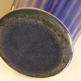 Vintage glazed ceramic vase, cobalt blue and gilt, Lancel Paris