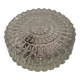 Vintage round molded glass ceiling light from the 70s