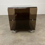 Michel Dumas smoked plexiglass coffee table, 1970s