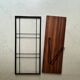 wooden and metal wall shelf, 1970s design