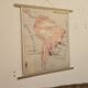 Old geography map / school map South America North America