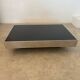 Old glass and chrome coffee table Italian design from the 70s vintage