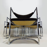 6 barrel back vintage Italian dining chairs attributed to Milo Baughman