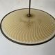 Large UFO design ceiling light in brass and printed glass, 1950s, Italy.